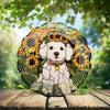 10-Inch Metal Wind Spinner Bichon Frise in Sunflower Field 3D Dog Wind Spinner, Unique Metal Hanging Kinetic Wind Sculpture Ornament Yard Art Garden Patio Lawn Indoor Outdoor Decor (1) view 2