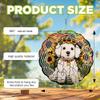 10-Inch Metal Wind Spinner Bichon Frise in Sunflower Field 3D Dog Wind Spinner, Unique Metal Hanging Kinetic Wind Sculpture Ornament Yard Art Garden Patio Lawn Indoor Outdoor Decor (1) view 3