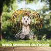 10-Inch Metal Wind Spinner Bichon Frise in Sunflower Field 3D Dog Wind Spinner, Unique Metal Hanging Kinetic Wind Sculpture Ornament Yard Art Garden Patio Lawn Indoor Outdoor Decor (1) view 4