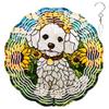 10-Inch Metal Wind Spinner Bichon Frise in Sunflower Field 3D Dog Wind Spinner, Unique Metal Hanging Kinetic Wind Sculpture Ornament Yard Art Garden Patio Lawn Indoor Outdoor Decor (2) view 1