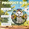 10-Inch Metal Wind Spinner Bichon Frise in Sunflower Field 3D Dog Wind Spinner, Unique Metal Hanging Kinetic Wind Sculpture Ornament Yard Art Garden Patio Lawn Indoor Outdoor Decor (2) view 3