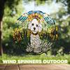 10-Inch Metal Wind Spinner Bichon Frise in Sunflower Field 3D Dog Wind Spinner, Unique Metal Hanging Kinetic Wind Sculpture Ornament Yard Art Garden Patio Lawn Indoor Outdoor Decor (2) view 4