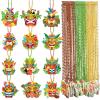 Ecally 36 Pcs Hawaiian Luau Party Favors Tiki Beaded Necklaces with Felt Pendants Aloha Luau Necklaces for Summer Tropical Beach Cosplay Dress up Decor Party Supplies, 12 Style view 1