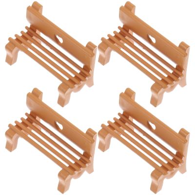 Abaodam 4pcs Scale Mini Garden Park Bench Vintage Micro Landscape Model Furniture for DIY Scenes Smooth Surface Miniature Benches for Dollhouse Photo Props and Decorative Use