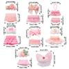 Goktvai 8 Sets 3in/7.62cm Doll Clothes, Cute Doll Accessories with Tops and Skirts for Toy Enthusiasts Display & Decoration (Pink) view 2