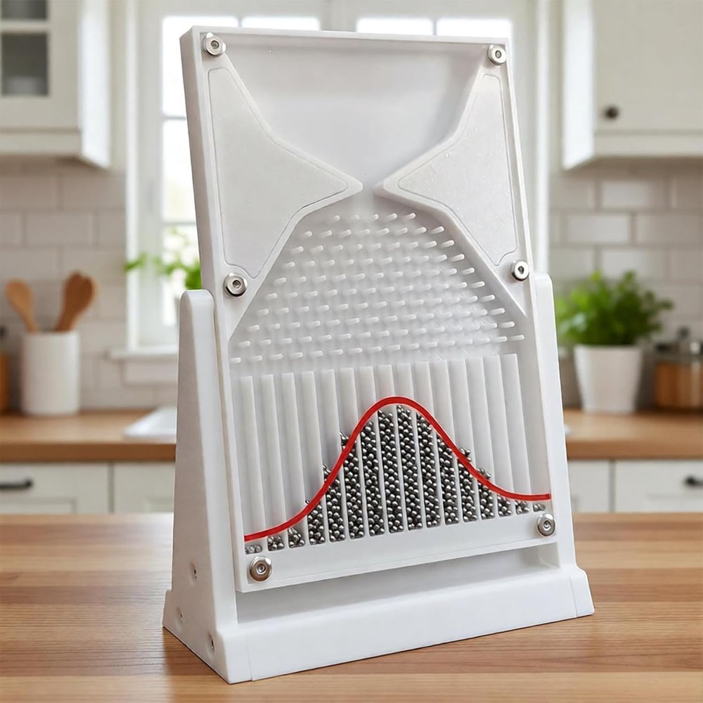 12 * 18cm Galton Board Experiment Model, Acrylic Galton Board Desk Toy, Inspire Curiosity and Enhance Learning, Probability Teaching Demonstration for Probability Education, Financial Model (White)