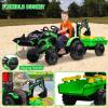 3-in-1 Ride on Tractor, 24v Ride on Car Toy Excavator & Bulldozer view 3