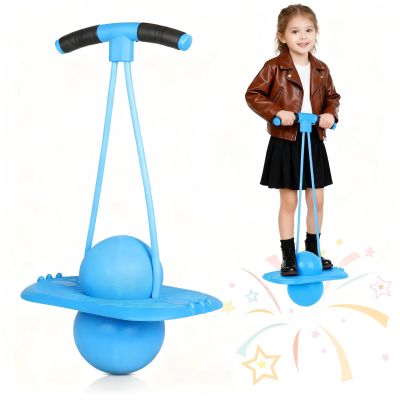 GCCSJ Pogo Ball for KidsJumping Toy for Ages 5+, Sturdy Pogo Stick Alternative with Handle, Safe Hopper Ball for Outdoor Play, Boys & Girls Blue