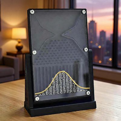 12 * 18cm Galton Board Experiment Model, Acrylic Galton Board Desk Toy, Inspire Curiosity and Enhance Learning, Probability Teaching Demonstration for Probability Education, Financial Model (Black)