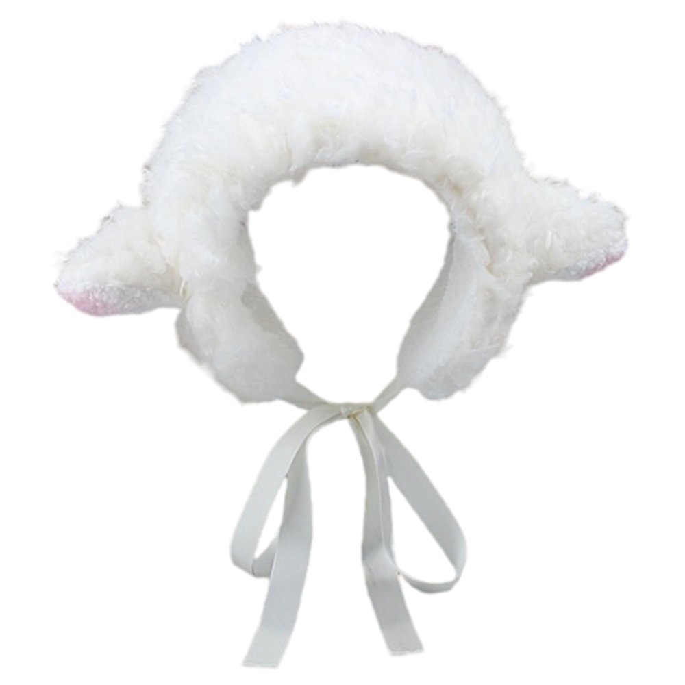 Ferricult Lamb Hat Cute Cartoon Sheep Hat with Strap Y2k Beanie Winter Headwear Cosplay Photo Props Party Supplies for Women Girls Kids, Sheep