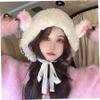 Ferricult Lamb Hat Cute Cartoon Sheep Hat with Strap Y2k Beanie Winter Headwear Cosplay Photo Props Party Supplies for Women Girls Kids, Sheep view 4