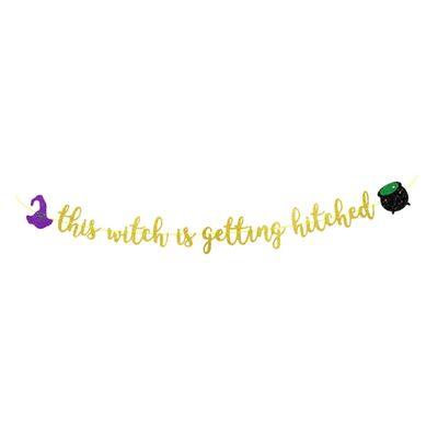 MOLUCKFU Halloween Witch Party Decorations Banner Haunted House Halloween Party Supplies Easy DIY Wall Hanging Garland for Indoor Outdoor Festive Atmosphere