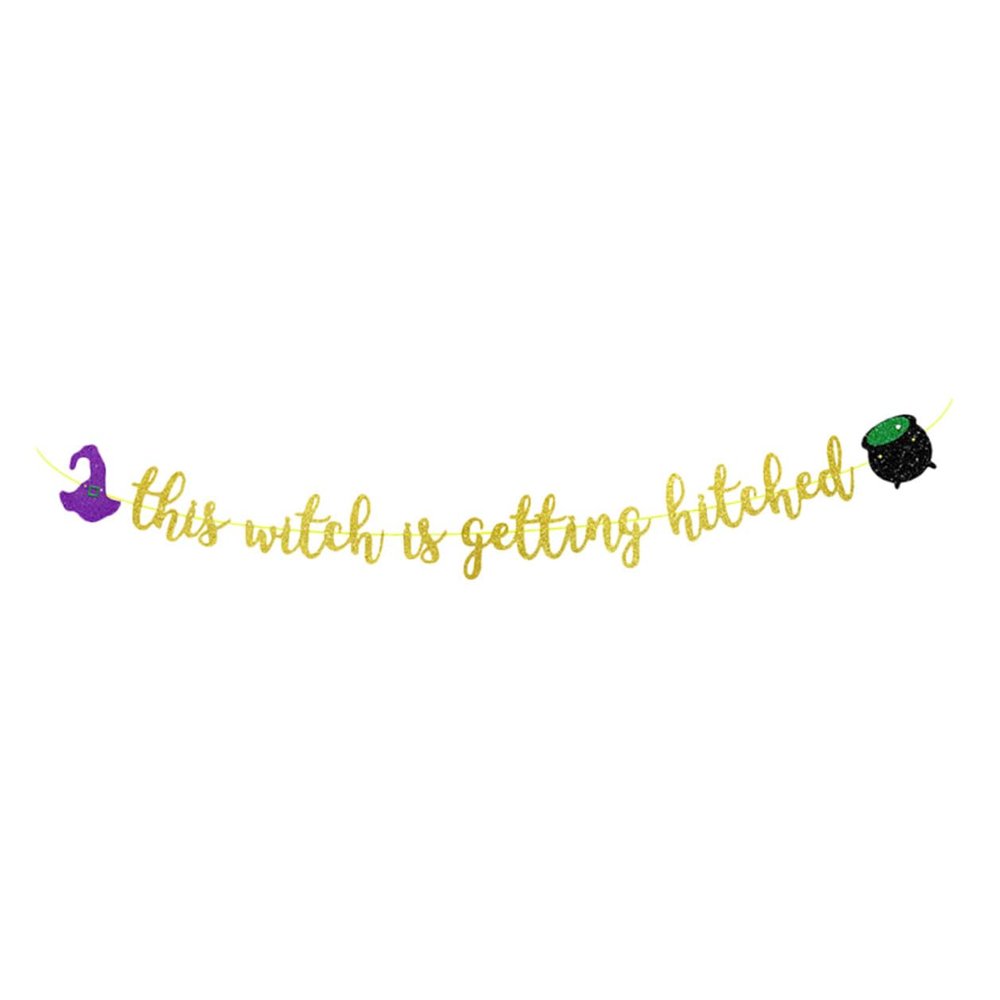 MOLUCKFU Halloween Witch Party Decorations Banner Haunted House Halloween Party Supplies Easy DIY Wall Hanging Garland for Indoor Outdoor Festive Atmosphere
