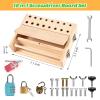 WoodTrove Montessori Screwdriver Board Set, Montessori Toys for 3 4 5 with 3 Lock and Keys, Toddler Screwdriver Toy, Kids Tool Set, Preschool Learning Sensory Toy, Fine Motor Skills Toys view 2