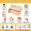 WoodTrove Montessori Screwdriver Board Set, Montessori Toys for 3 4 5 with 3 Lock and Keys, Toddler Screwdriver Toy, Kids Tool Set, Preschool Learning Sensory Toy, Fine Motor Skills Toys view 3