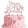 13Pcs 3D Butterfly Cupcake Topper Pink Cupcake Toppers for Girls Women's Happy Birthday Cake Decorations Floral Wedding Party Decorations view 1