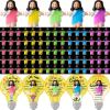 CroBlissful 100 Sets Little Jesus Figures Glow in The Dark with Let Your Light Shine Cards Luminous Mini Rubber Jesus Figurines Toys for Hide and Seek Sunday Religious Gift (Open Arms;Bulb Card) view 1