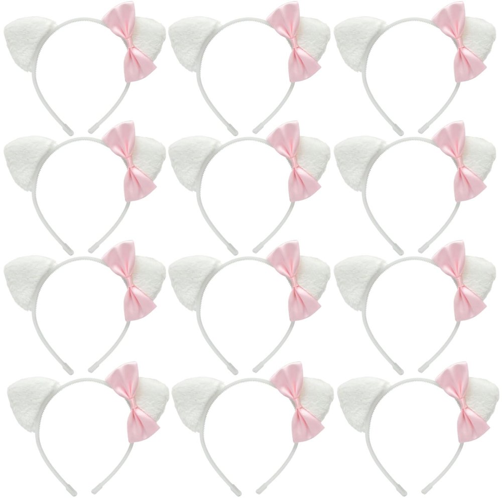 Tressify Party Favors: 12 Glitter Cat Ear Headbands For Youngsters