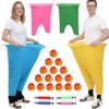 Granny Pants Yard Game Set, 24 PCS Funny Giant Pants Game for Adults - 4Pcs Grandma Pants, 16 Colorful Bouncy Balls & 4 Air Pump for Team Relay, Family Reunion Party, Outdoor Activities view 1