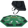 lafengyan 48 Inch Folding Poker Table Top for 8 Players with Felt Surface Octagon Casino Game Layout Mat and Cup Holders Green view 1