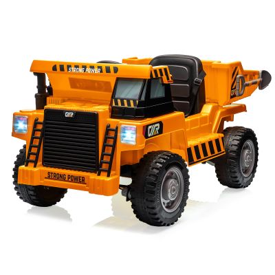 12V Electric Ride on Dump Truck for Kids,12v 4WD Kids Ride on Dump Truck with Remote Control,Electric Construction Toy Car with Power Dump Bed & Shovel, 2 Speeds, Bluetooth Music Player,Gift for Boys