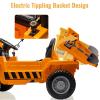 12V Electric Ride on Dump Truck for Kids,12v 4WD Kids Ride on Dump Truck with Remote Control,Electric Construction Toy Car with Power Dump Bed & Shovel, 2 Speeds, Bluetooth Music Player,Gift for Boys view 3