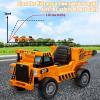12V Electric Ride on Dump Truck for Kids,12v 4WD Kids Ride on Dump Truck with Remote Control,Electric Construction Toy Car with Power Dump Bed & Shovel, 2 Speeds, Bluetooth Music Player,Gift for Boys view 4