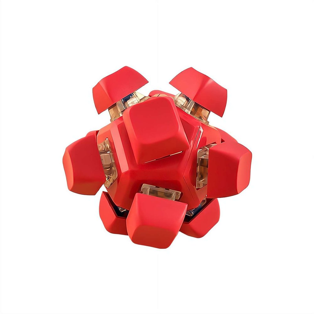 12-Key Keyboard Fidget Toy for Adults  2025 New LED Light Fidget Clicker, Sensory Stress Relief Press Toy (Red)