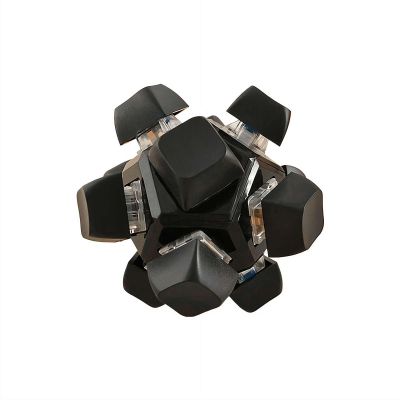 12-Key Keyboard Fidget Toy for Adults 2025 New LED Light Fidget Clicker, Sensory Stress Relief Press Toy (Black)