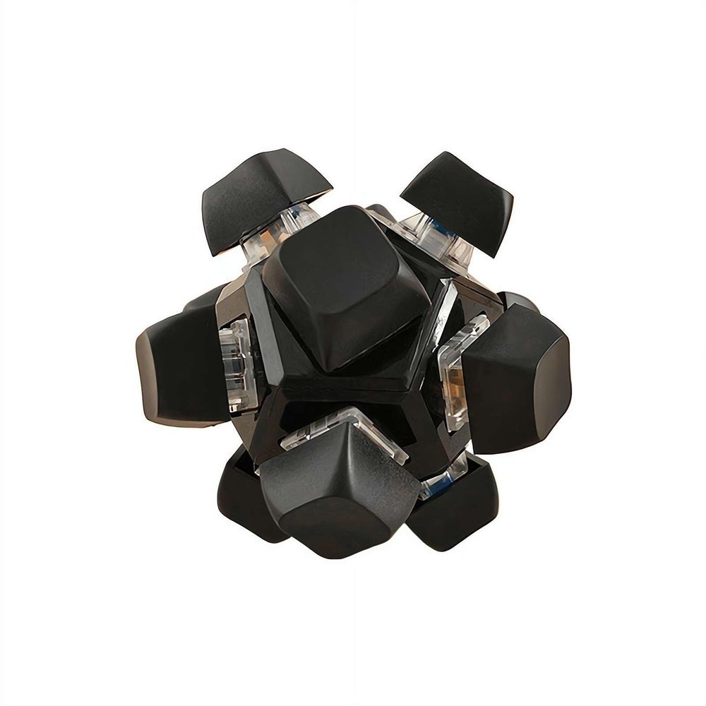 12-Key Keyboard Fidget Toy for Adults  2025 New LED Light Fidget Clicker, Sensory Stress Relief Press Toy (Black)