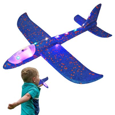 Foam Plane - 48 Cm Luminous Kids Airplane Toy, Easy Fly Glider Plane Aircraft Model, Durable Outdoor Flying Toy | Exciting Children Outdoor Game