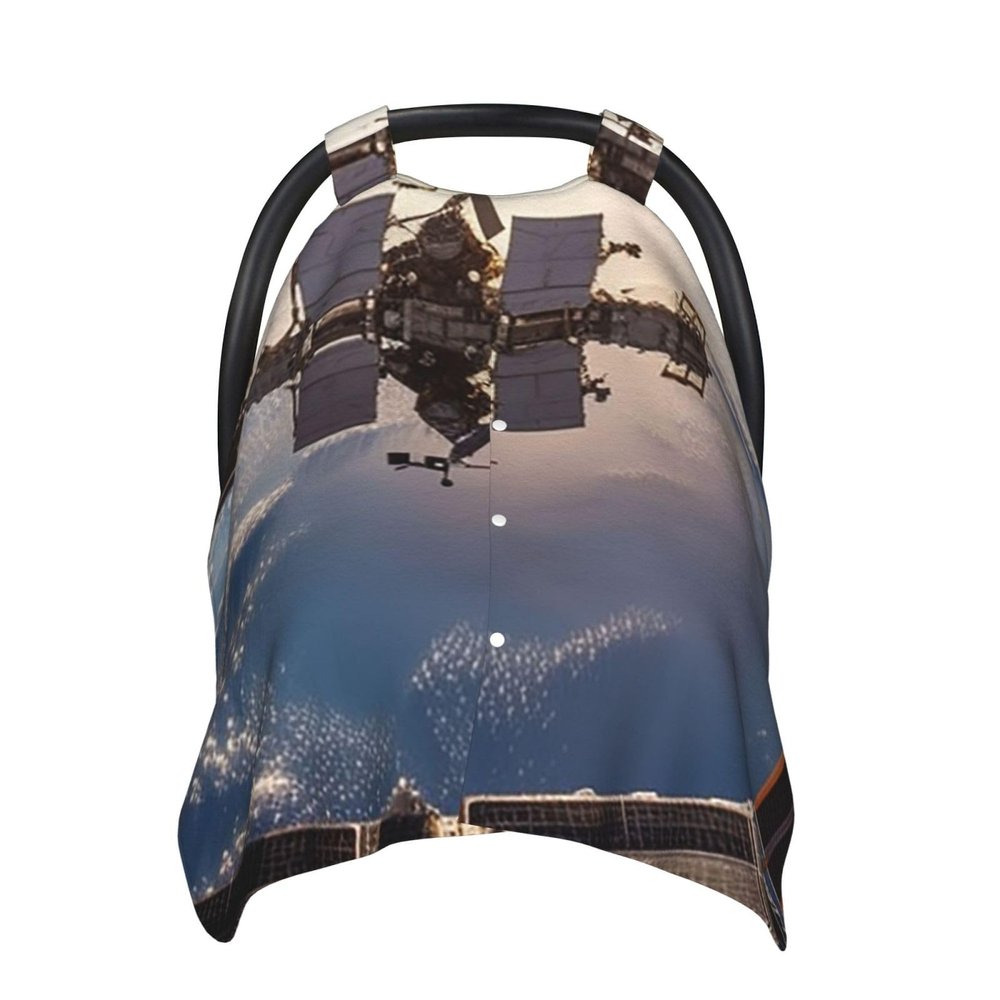 Baby Car Seat Canopy Cover for Mom, Soft Breathable Nursing Breastfeeding Covers Multi Use Stroller Sun Shade Newborn Shower GiftInternational Space Station Picture