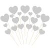 20PCS Heart Cupcake Toppers Glitter Sweet Love Heart Cupcake Picks Mixed Size Heart Toothpicks for Wedding Engagement Bridal Shower Birthday Party Cake Decorations Supplies (Silver) view 1