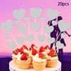 20PCS Heart Cupcake Toppers Glitter Sweet Love Heart Cupcake Picks Mixed Size Heart Toothpicks for Wedding Engagement Bridal Shower Birthday Party Cake Decorations Supplies (Silver) view 2