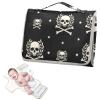 Stars Skull Black Print Portable Baby Changing Pad Diaper Changing Table Mat Foldable Water-Resistant Changing Station with Built-in Pillow for Baby Gifts Stuff Newborn view 2