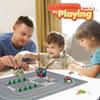 Lekebaby 16 Pack 10" x 10" City Street Baseplates, 4 Curve / 4 T-Junction / 4 Straight / 4 Junction, Grey, HO Scale, Compatible with Major Brands view 2