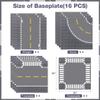 Lekebaby 16 Pack 10" x 10" City Street Baseplates, 4 Curve / 4 T-Junction / 4 Straight / 4 Junction, Grey, HO Scale, Compatible with Major Brands view 3
