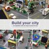 Lekebaby 16 Pack 10" x 10" City Street Baseplates, 4 Curve / 4 T-Junction / 4 Straight / 4 Junction, Grey, HO Scale, Compatible with Major Brands view 4