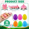 Capoda 12 Pack Prefilled Easter Eggs with 3D Printed Articulated Animal Fidget Toys, Colorful Plastic Surprise Eggs with Flexible Mini Figurines, Non-candy Basket Stuffers for Spring Party Favors view 2