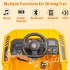 12V Kids Ride On Car, Construction Truck Remote Control Manual Operated, Real Digging Bucket, Electric Car Vehicle for Boys & Girls, Outdoor Toy, Birthday Gift (Yellow) view 3