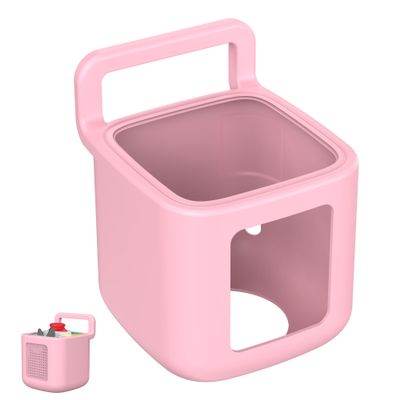 Underhub Silicone Protective Cover for Toniebox 2 Audio Player, Shockproof Anti Slip Silicone Case with Handle, Soft Easy Grip Cover, Easy to Clean Durable Sleeve (Pink)