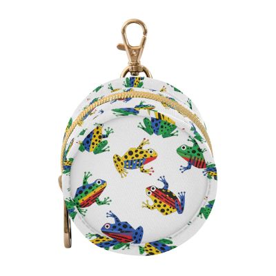 Frogs White Print Pacifier Holder Case with Metal Clip Portable Pacifier Holders for Newborn Baby Boys Girls