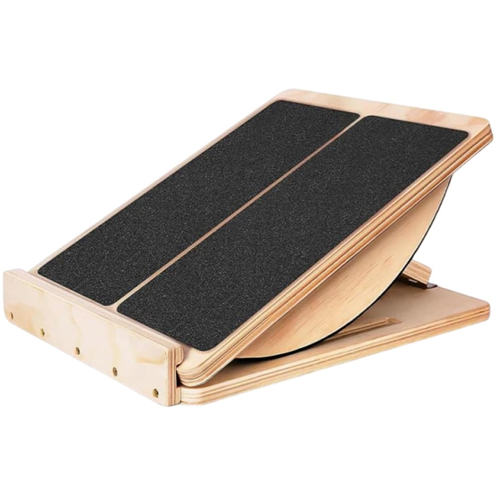 Regulable Wood Balance Board With Four Levels Folding Wood Incline For Leg Muscle Strengthening Multifunctional Gym Balance