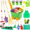 Kids Gardening Set, Outdoor Toys with Wheelbarrow and Kids Garden Tools, Toddler Gardening Set with Repotting mat, Gloves, Apron, Watering Can, Pretend Play Learning Toys for Kids Boys and Girls 3-8 view 1