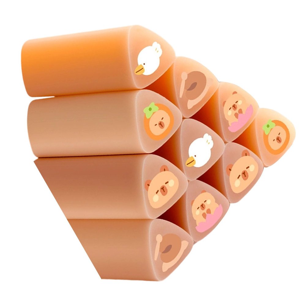 10 Pcs Painting Erasers Cartoon Eraser Lovely Pencil Easy to Reward Precise Correction Pencil Lovely Eraser Cartoon School Supplies