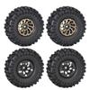 4Pcs 1.0 Inch Brass Beadlock Wheel Hub Rims Tires Set 62x22mm Compatible with SCX24 AX24 1 24 RC Crawler Car(B 4PCS) view 1