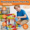 Electric Train Set Tracks, Toy Train Race Tracks, 3D Infinity Modular Cube Building Blocks Freely Assembled, STEM Learning Toy Fun 1 Pack of Gifts for Kids Toddlers Boys & Girls view 4