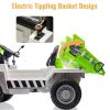 12V Ride on Dump Truck with Remote Control, Electric Construction Toy Car, 4-Wheeler with Dumping Bed & Music view 2