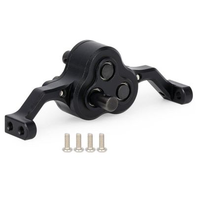 Aluminum Machined Transfer Case Gearbox with 5mm Shaft Compatible with 1/10 RC Crawler Cheater Rigs Chassis Build Upgrade Parts(Black)