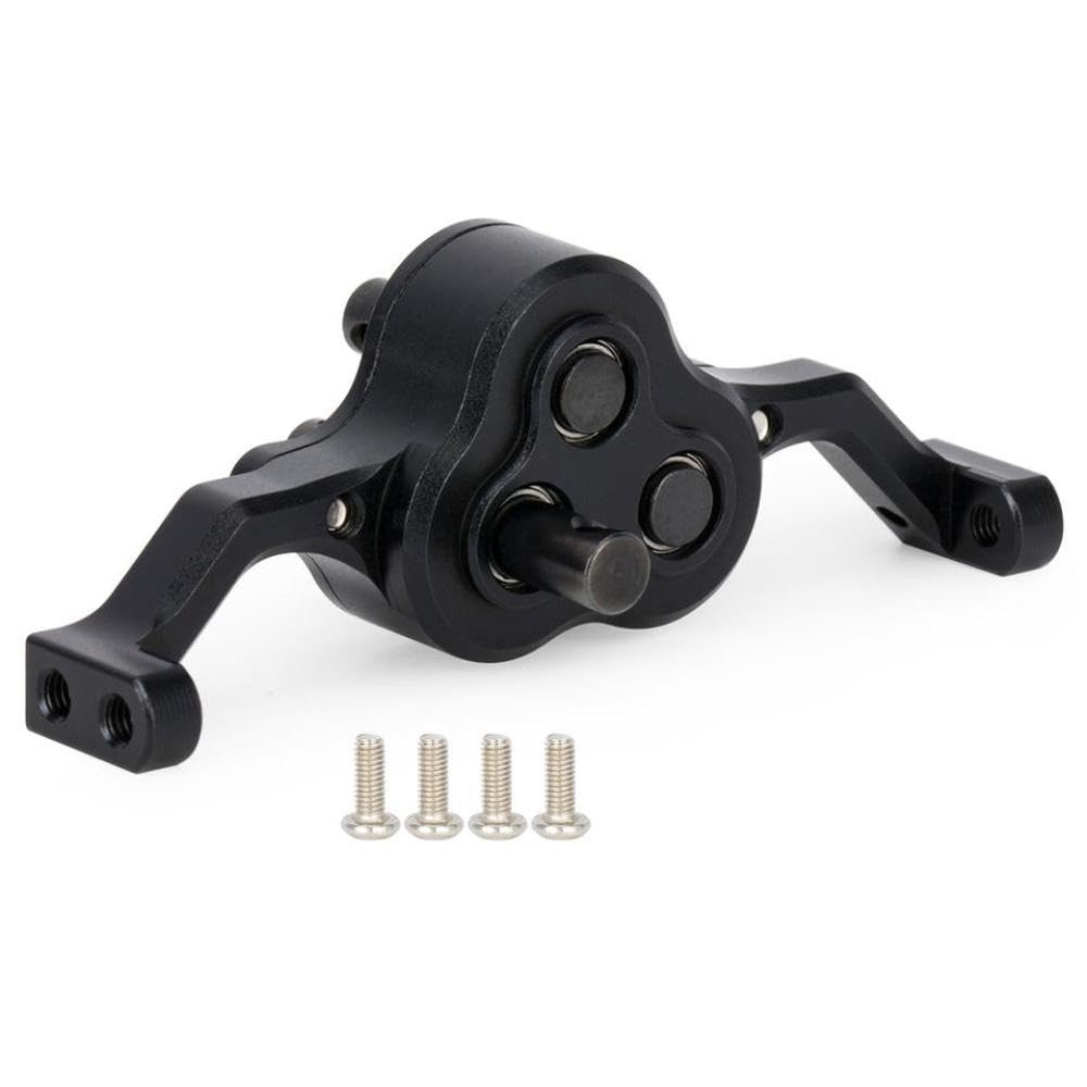 Aluminum Machined Transfer Case Gearbox with 5mm Shaft Compatible with 1/10 RC Crawler Cheater Rigs Chassis Build Upgrade Parts(Black)